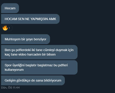 Programı aldıktan sonra çıldıran bir arkadaşımız