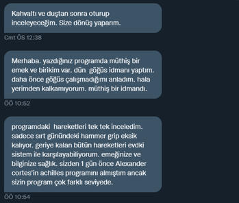Tecrübeli vücut geliştirmeci ve ayrıyeten müsabık dövüşçülük icra etmiş bir sporcunun geri bildirimi. Ve, Alexander Cortes'in dünyaca ünlü programıyla karşılaştırma